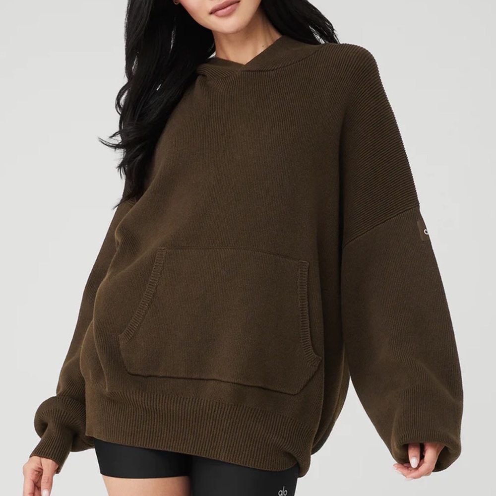Alo Yoga Scholar Hooded Sweater Expresso M